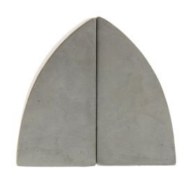 Arched Shape Cement Geometric Bookends, Pair of 2, Gray