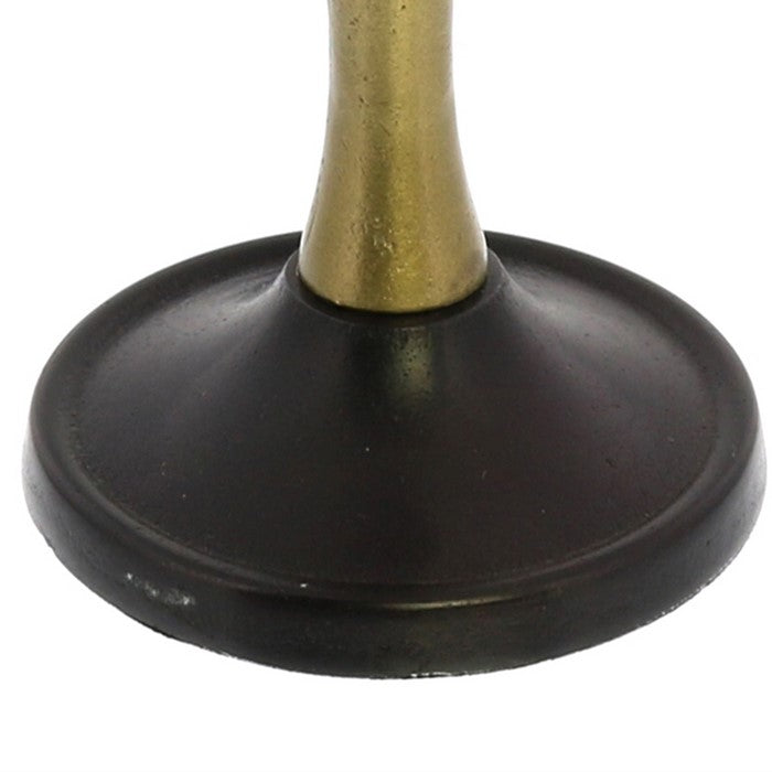 Candle Holder with Turned Post, Medium, Brass and Bronze