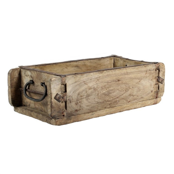 Wood and metal Brick Mold with Handle, Brown