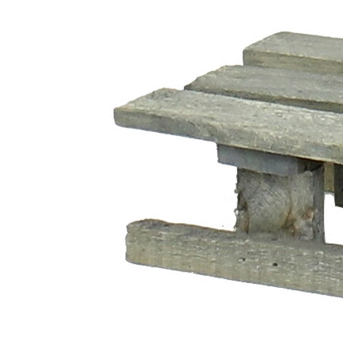 Wooden Sled with Rope Handle, Gray