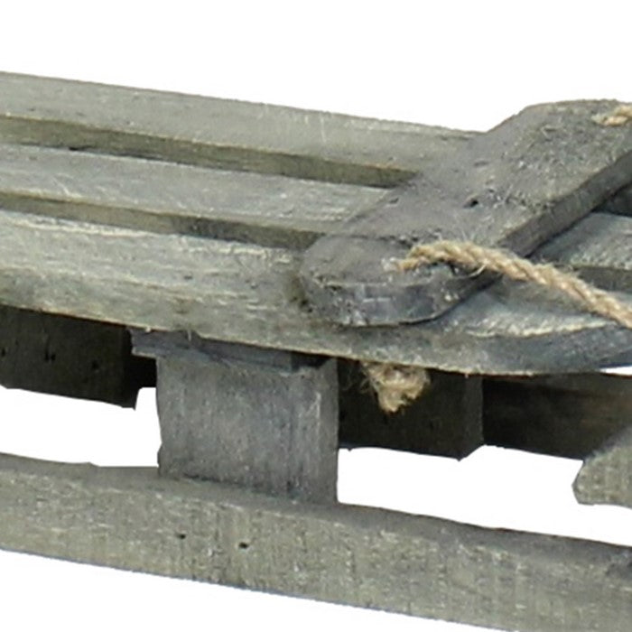 Wooden Sled with Rope Handle, Gray