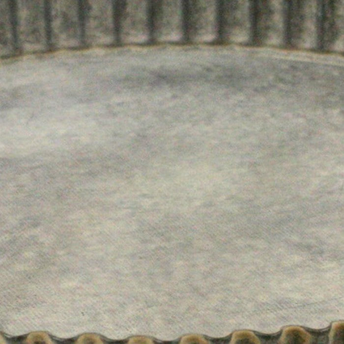 Metal Round Tray with Crimped Edges, Large, Gray