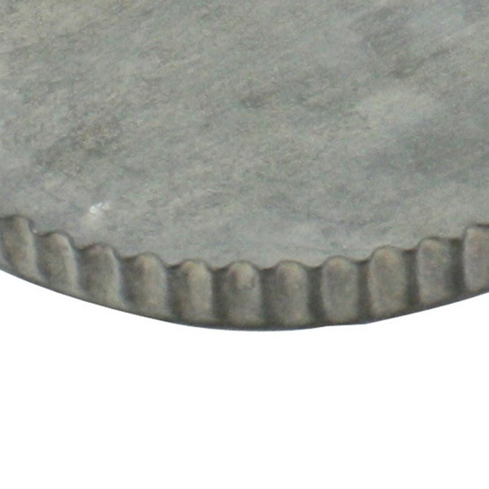 Metal Oval Tray with Raised Crimped Edges, Small, Gray