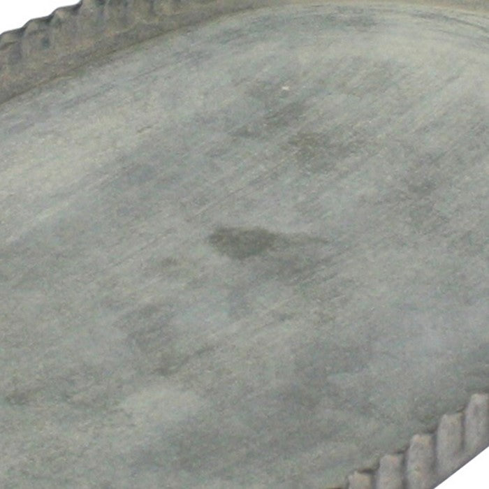 Metal Oval Tray with Raised Crimped Edges, Small, Gray