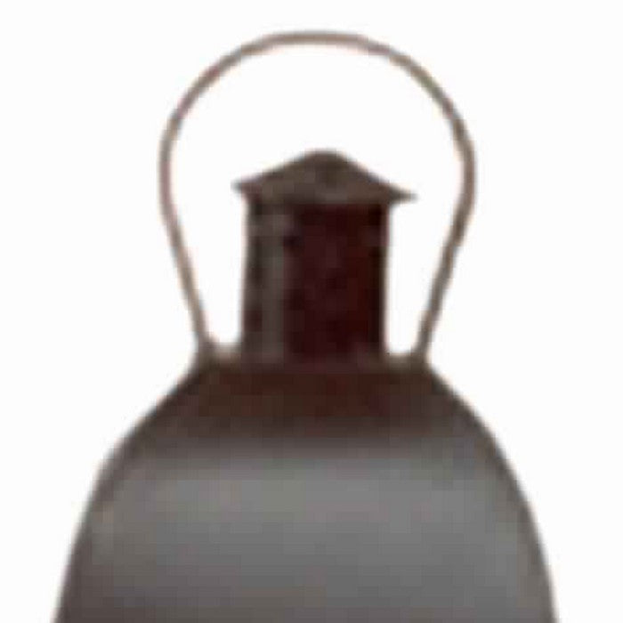 Small Metal and Glass Lantern with Hinged Door and Top, Black
