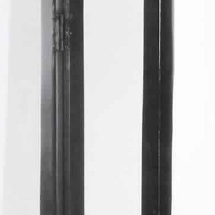 Metal and Glass Lantern with Hinged Door and Top, Large, Black
