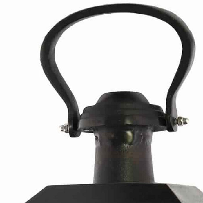 Metal Lantern with Glass Hurricane, Black