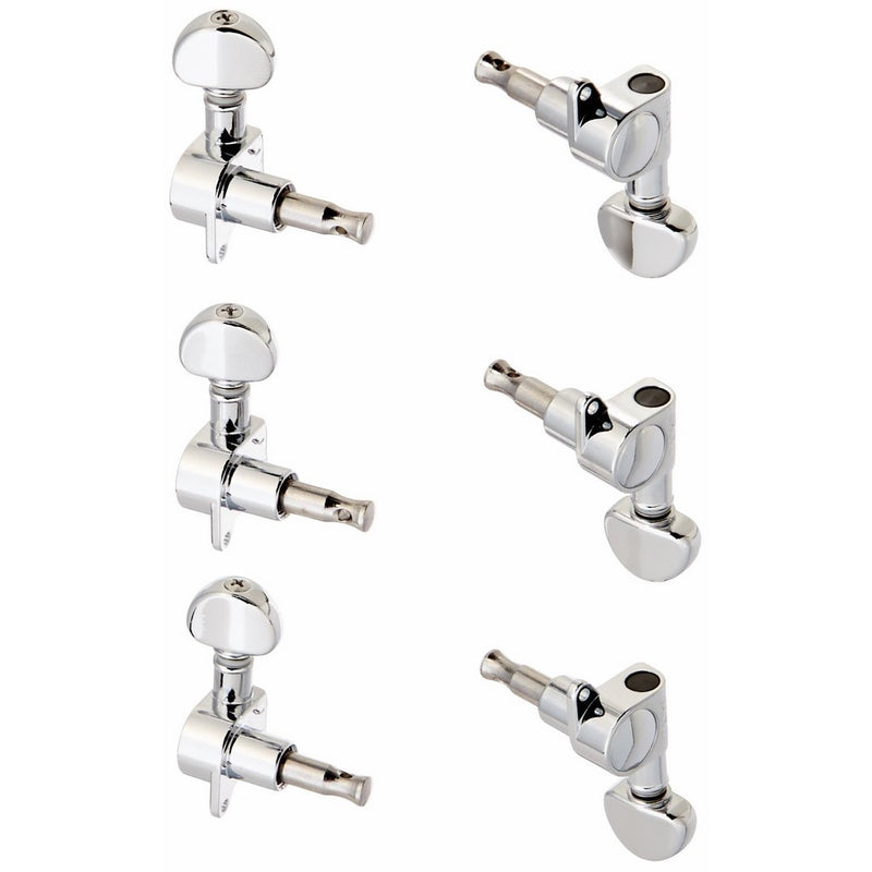 Grover 205C6 Mini 6 in Line Machine Heads, Chrome
