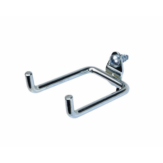 Triton Products 72318 DuraHook 2-3/4-Inch Double Rod 80-Degree Bend 1/4-Inch Diameter Zinc Plated Steel Pegboard Hook for DuraBoard or 1/8 Inch and 1/4 Inch Pegboard, 10-Pack
