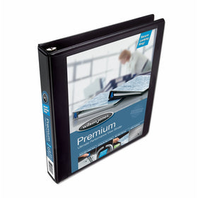 Wilson Jones Premium Single-Touch Locking D-Ring View Binder, 1 Inch, Customizable, Black (W86611PP1)