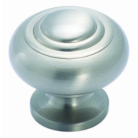 Amerock BP4258-G10 Metal Finishes Knob Euro Satin Nickel, 1-3/16-Inch Diameter