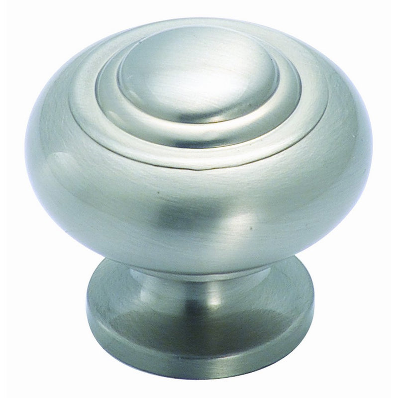 Amerock BP4258-G10 Metal Finishes Knob Euro Satin Nickel, 1-3/16-Inch Diameter