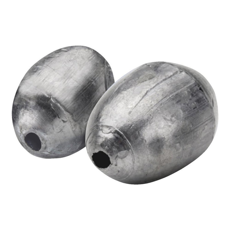 South Bend Egg Sinkers. 1/2 oz. silver, pack of 6