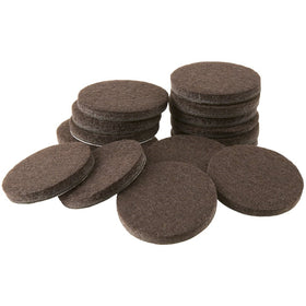 Self-Stick Furniture Round Felt Pads for Hard Surfaces – Protect your Hard Floors from Furniture Scratches, 1" Walnut Brown, Round (16 Pieces)