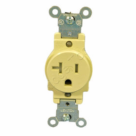 Leviton T5020-I 20-Amp 125-Volt NEMA 5-20R, 2-Pole 3-Wire, Cheetah Single Receptacle, Ivory