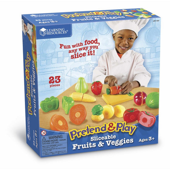 Learning Resources Sliceable Fruits & Veggies, 23 Pieces