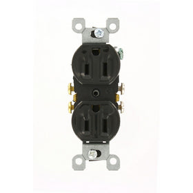 Leviton 5320-ECP 15 Amp, 125 Volt, Duplex Receptacle, Residential Grade, Grounding, All Screws Backed Out, Single Unit, Black