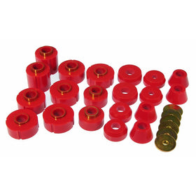 Prothane 7-106 Red Body and Cab Mount Bushing Kit - 20 Piece