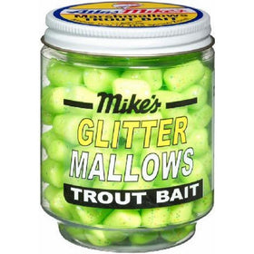 Atlas Mike's Jar of Marshmallow Chartreuse Cheese Glitter Salmon Fishing Bait Eggs, Green