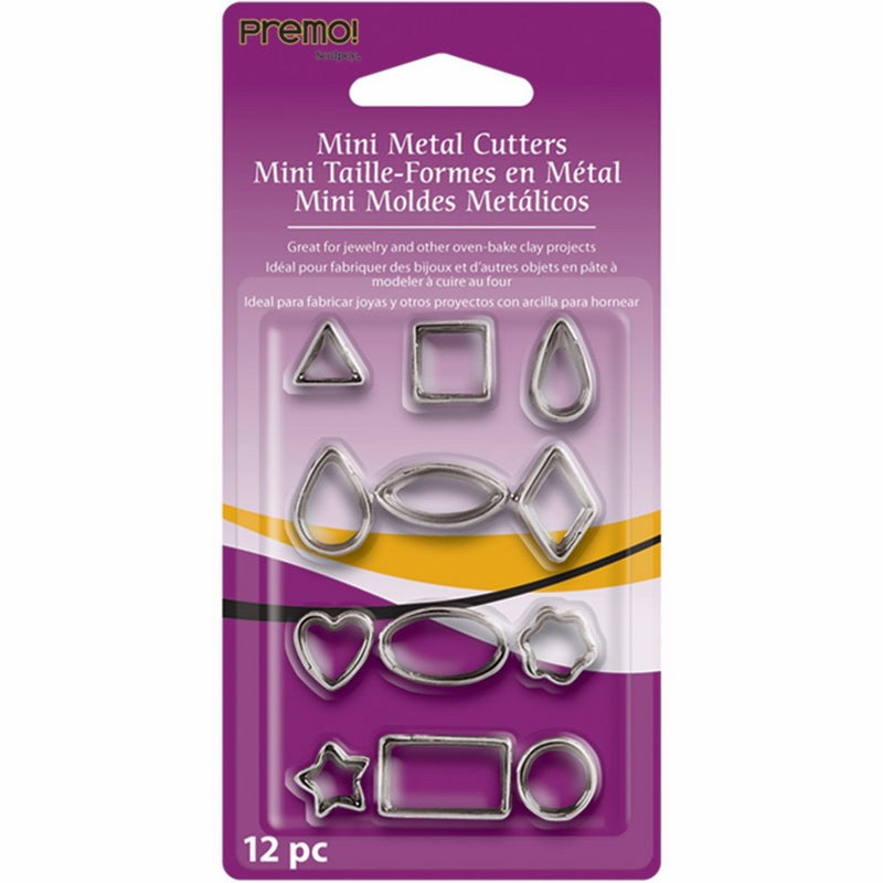 Premo Sculpey Mini Metal Cutters 12/Pkg, Geometric