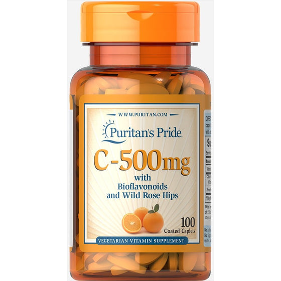 Puritan's Pride Vitamin C-500 mg with Bioflavonoids & Rose Hips-100 Caplets