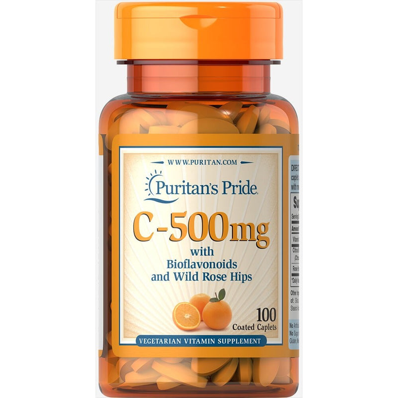 Puritan's Pride Vitamin C-500 mg with Bioflavonoids & Rose Hips-100 Caplets