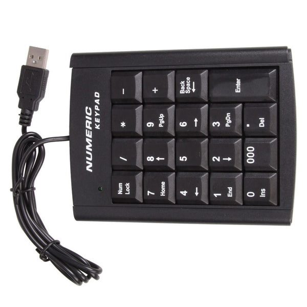 HIGHROCK New USB 19 Key Number Numeric Keypad Keyboard For Laptop/Notebook PC Computer