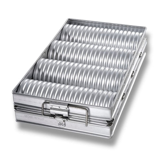 Chicago Metallic Bakeware Glazed 4-Loaf Crimped Crust Bread Pan