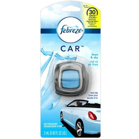 Febreze 2 amL (0.06 FL OZ) Car Vent Clips Air Freshener and Odor Eliminator, Linen and Sky Scent - 8 Pieces