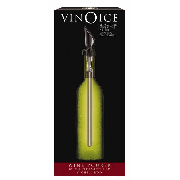 Cork Pops VinOice In Bottle Wine Chiller And Pourer, Silver