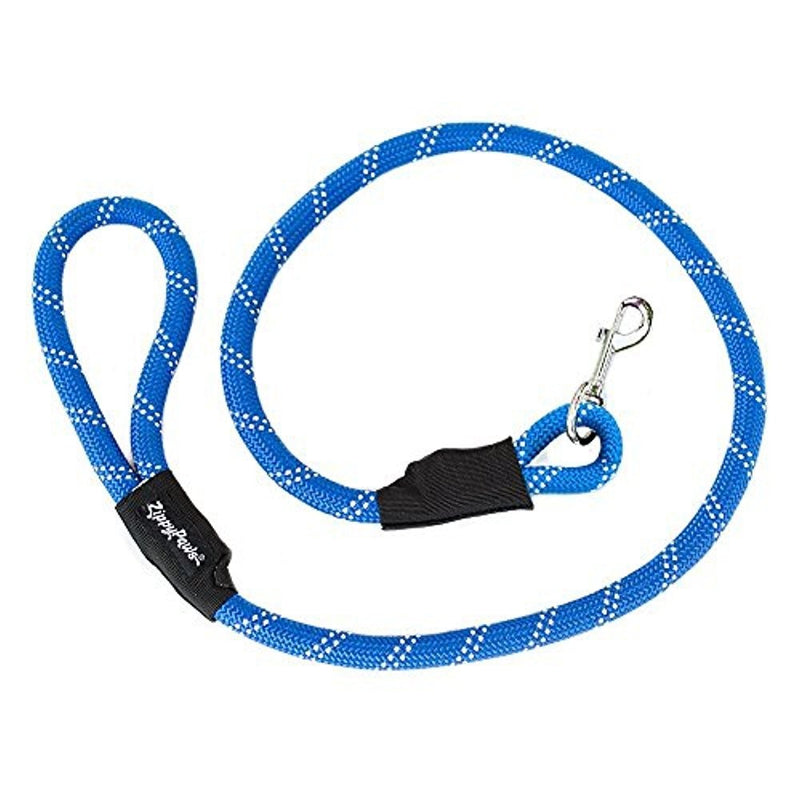ZippyPaws Climbers Mountain Climbing Rope Dog Leash (Blue, 6-Feet)