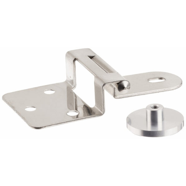 Sugatsune GH-34/8/S-P Stainless Steel 304 Half Overlay Glass Door Hinge with Rounded plate, Plain Finish, 3mm Leaf Thickness, 68mm Open Width, 5mm Pin Diameter, 18mm Knuckle Length, 37.6mm Height