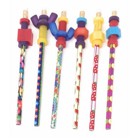 Pencil Finger Fidget Toppers with Pencils (Set of 6 Assorted)