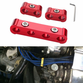Dewhel 3pcs ENGINE SPARK PLUG WIRE SEPARATOR DIVIDER CLAMP KIT FOR 8MM 9MM 10MM Color Red