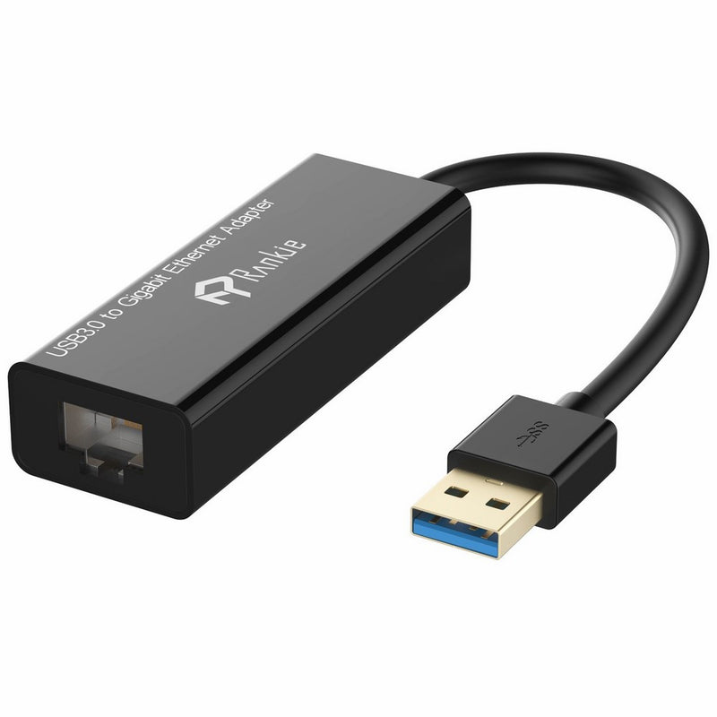 Rankie USB Network Adapter, USB 3.0 to RJ45 Gigabit (Black)