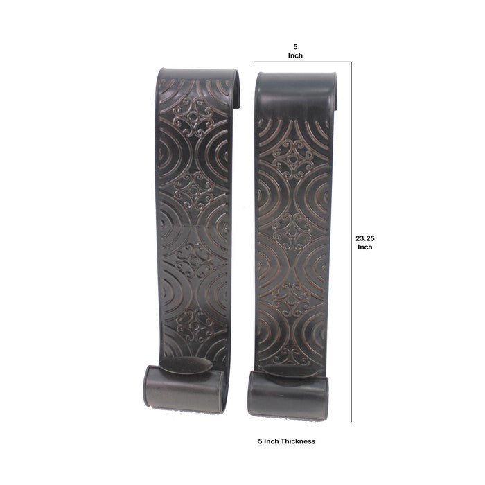 Metal Sconce Candle Holder with Embossed Intricate Carvings, Bronze