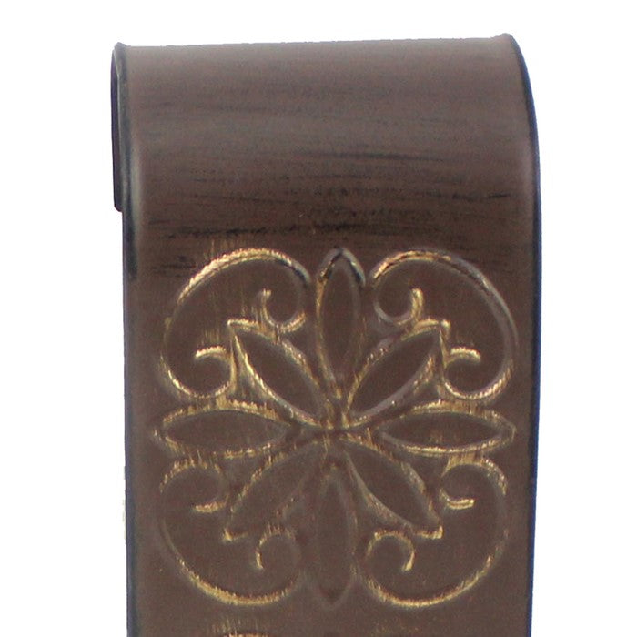 Metal Sconce Candle Holder with Embossed Intricate Carvings, Brown