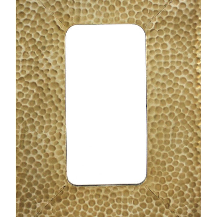 Farmhouse Style Rectangular Wall Mirror with Cobbly Frame, Brown