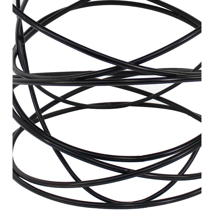 Industrial End Table with Cable Design Base and Round Top, Gold and Black
