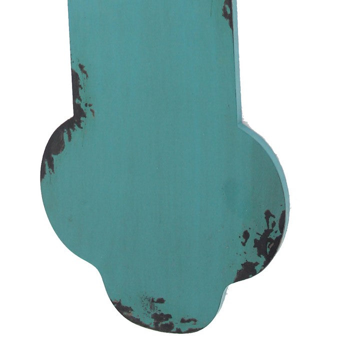 Rustic Wooden Cross Wall Decor, Blue