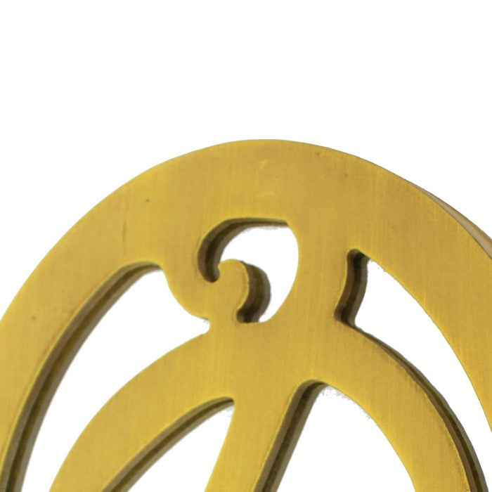 Wooden Oval Frame Wall Monogram with D Letter, Yellow