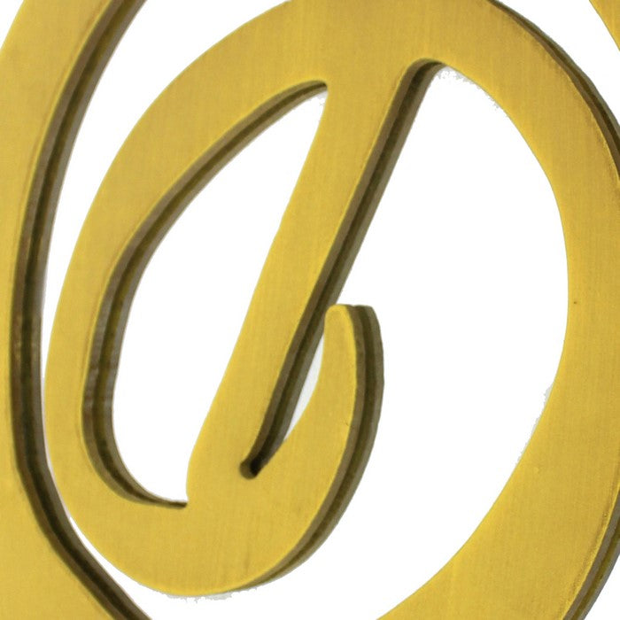 Wooden Oval Frame Wall Monogram with D Letter, Yellow
