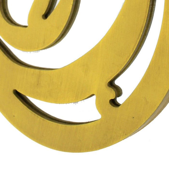 Wooden Oval Frame Wall Monogram with D Letter, Yellow