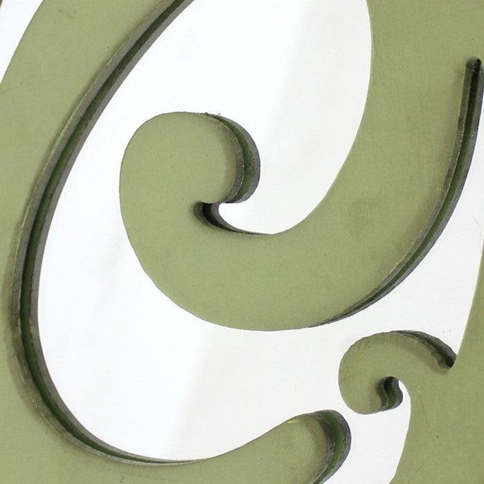 Wooden Oval Frame Wall Monogram with C Letter, Green