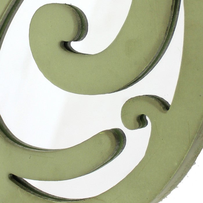 Wooden Oval Frame Wall Monogram with C Letter, Green
