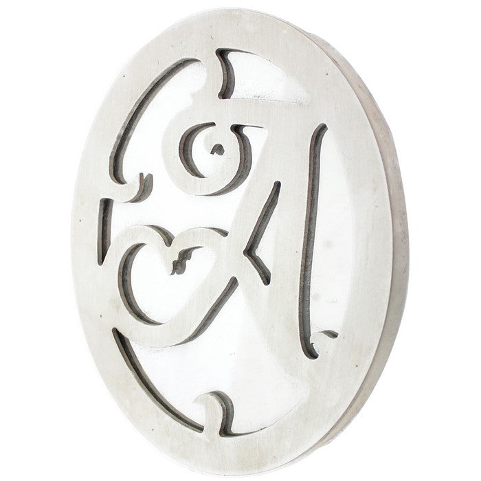 Wooden Oval Frame Wall Monogram with A Letter, White