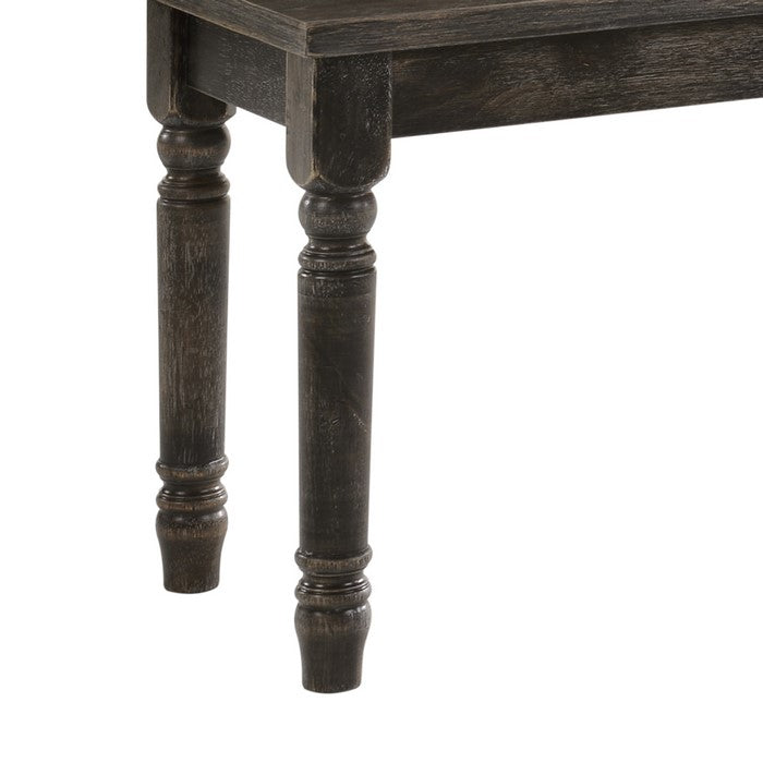 Transitional Style Rectangular Wooden Bench with Turned Legs, Bench