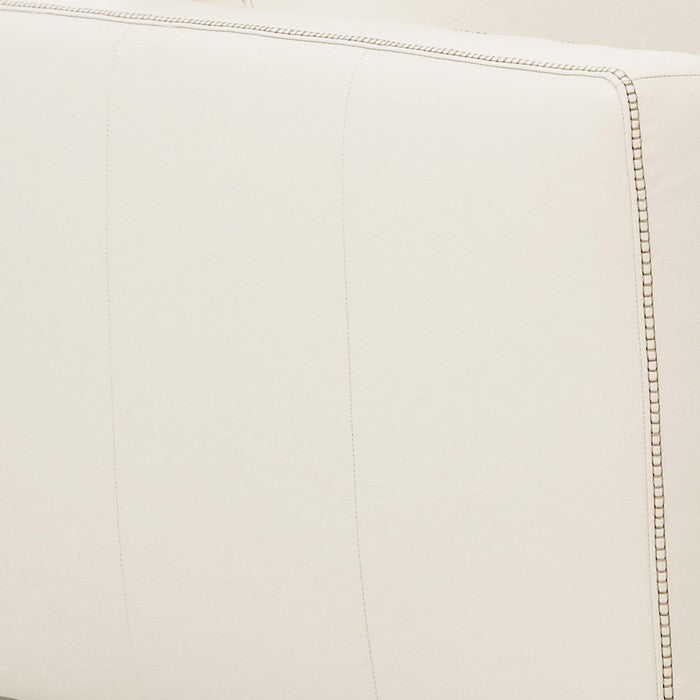 Leatherette Chair with Track Armrests and Angled Metal Legs, Offwhite