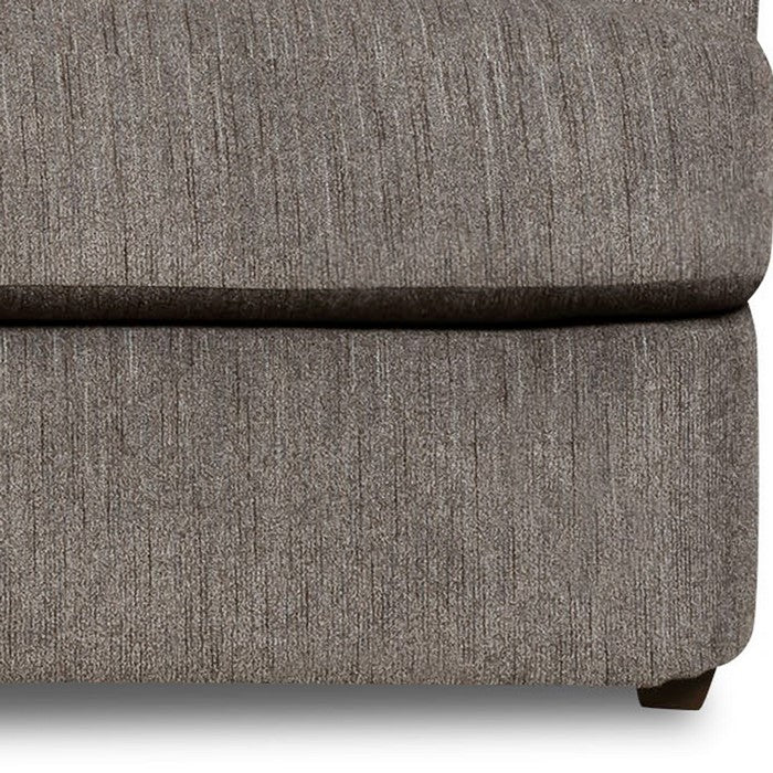 Transitional Fabric Upholstered Loveseat with Round Tapered Feet, Brown