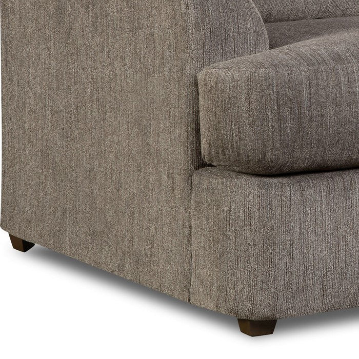 Transitional Fabric Upholstered Chair with Round Tapered Feet, Brown